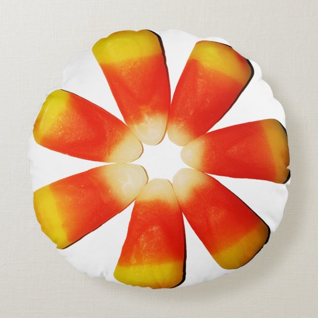 Candy Corn Circle Round Cushion (Front)