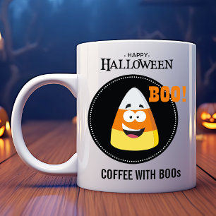 Candy Corn Coffee with Boos Halloween Mug