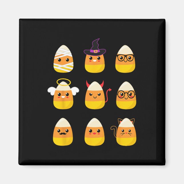 Candy Corn Costume Characters - Cute Halloween Kid Magnet (Front)