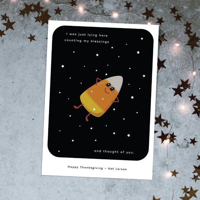 Candy Corn "Counting My Blessings" Thanksgiving Holiday Card (Creator Uploaded)