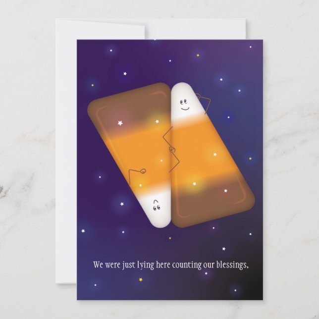 Candy Corn Couple Greeting Card (Front)