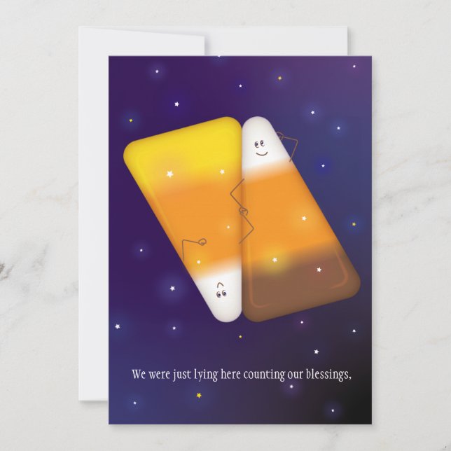 Candy Corn Couple Greeting Card (Front)