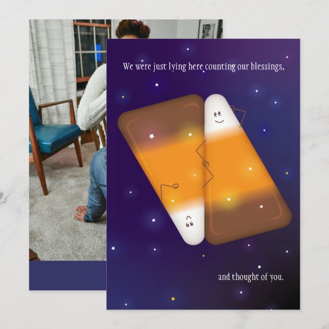 Candy Corn Couple Photo Card (Front/Back)