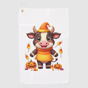 Candy Corn Cow Golf Towel