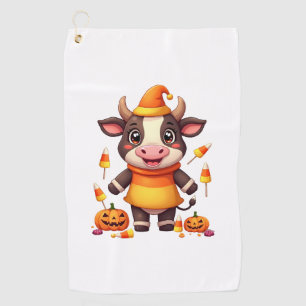 Candy Corn Cow Golf Towel