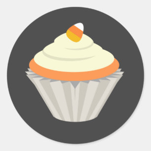 Candy Corn Cupcake Halloween Sticker