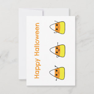 Candy Corn Cute Happy Halloween Greeting Card