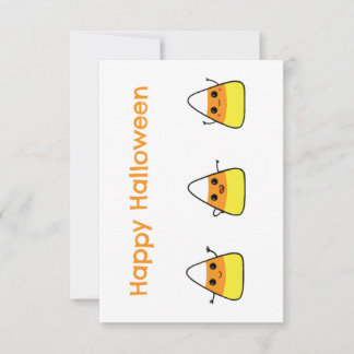 Candy Corn Cute Happy Halloween Greeting Card