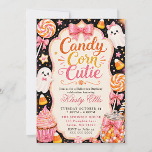 Candy Corn Cutie Halloween Birthday Invitation