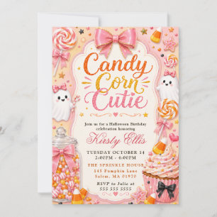 Candy Corn Cutie Halloween Birthday Invitation
