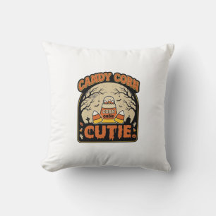Candy Corn Cutie Vintage Halloween Vector Design_1 Cushion