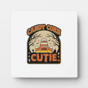 Candy Corn Cutie Vintage Halloween Vector Design_1 Plaque