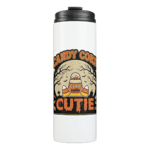 Candy Corn Cutie Vintage Halloween Vector Design_1 Thermal Tumbler