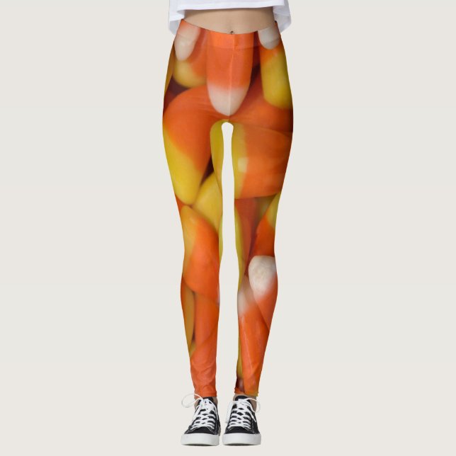 Candy Corn design Leggings (Front)