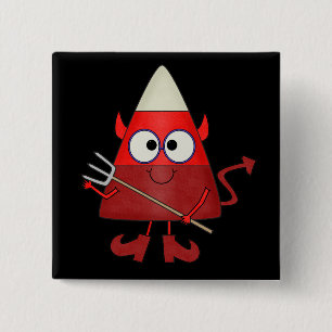Candy Corn Devil Halloween 15 Cm Square Badge