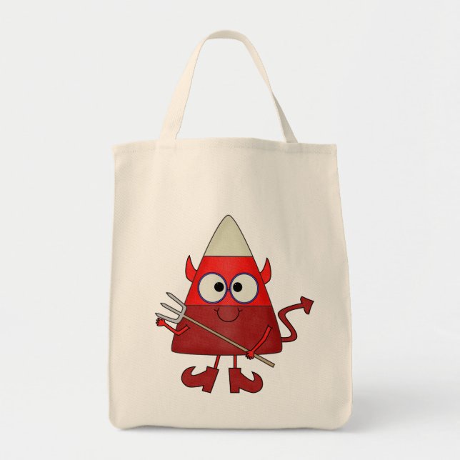 Candy Corn Devil Halloween Tote Bag (Front)