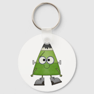 Candy Corn Frankenstein Halloween Key Ring
