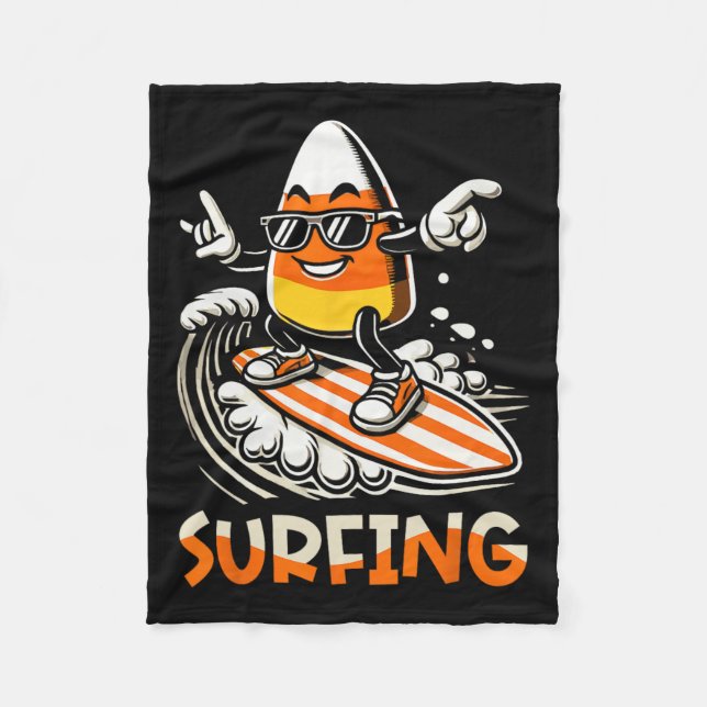 Candy Corn Funny Halloween Design  Fleece Blanket (Front)
