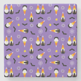 Candy Corn Gnomes Stone Coaster