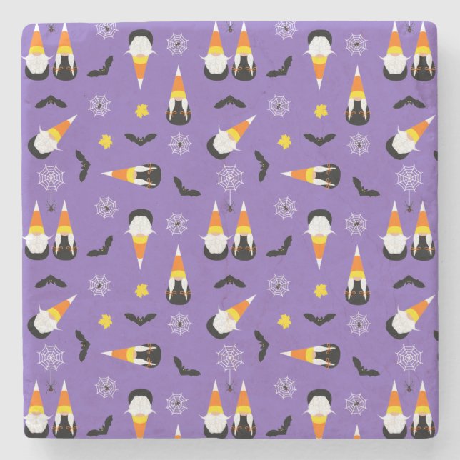 Candy Corn Gnomes Stone Coaster (Front)