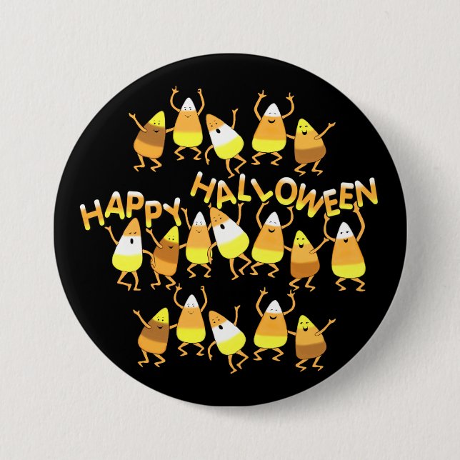 Candy Corn Halloween Button (Front)
