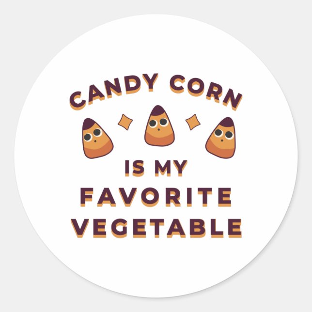 Candy Corn Halloween Classic Round Sticker (Front)