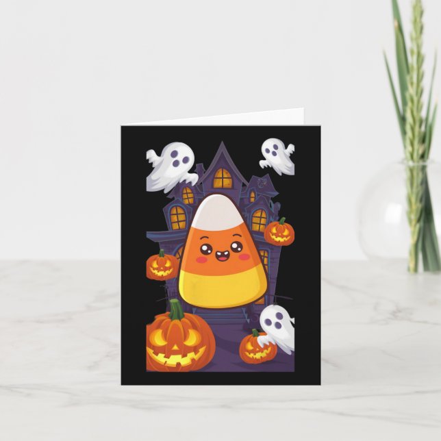 Candy Corn Halloween Costume  Card (Front)