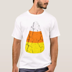 Candy Corn Halloween Distressed Art T-Shirt