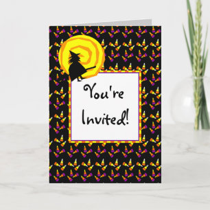 Candy Corn Halloween Folded Invitation