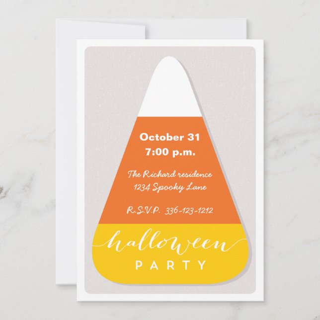 Candy Corn Halloween Party Invitation (Front)