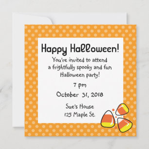 Candy Corn Halloween Party Invitations