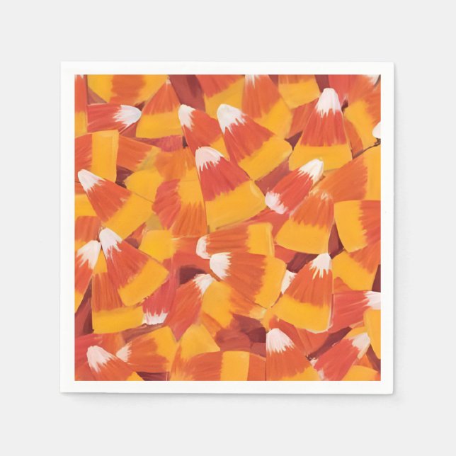 Candy Corn Halloween Party Napkin (Front)