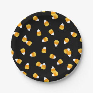 Candy Corn Halloween Party Paper Plate