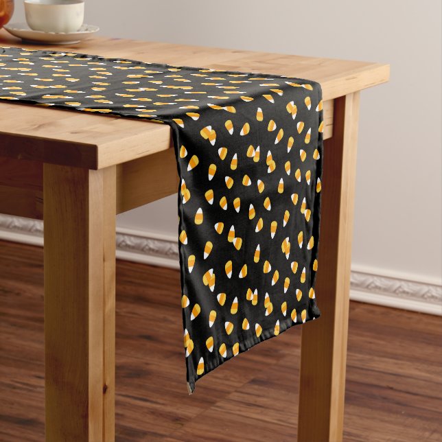 Candy Corn Halloween Party Short Table Runner (In Situ)