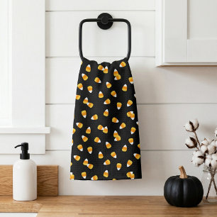 Candy Corn Halloween Party Tea Towel