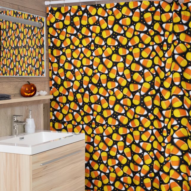Candy Corn Halloween Shower Curtain (Creator Uploaded)