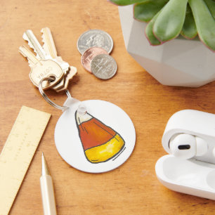 Candy Corn Halloween Thanksgiving Trick or Treat Key Ring