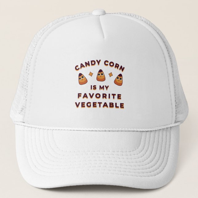 Candy Corn Halloween Trucker Hat (Front)