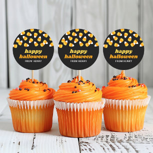 Candy Corn Happy Halloween Party Favour Classic Round Sticker