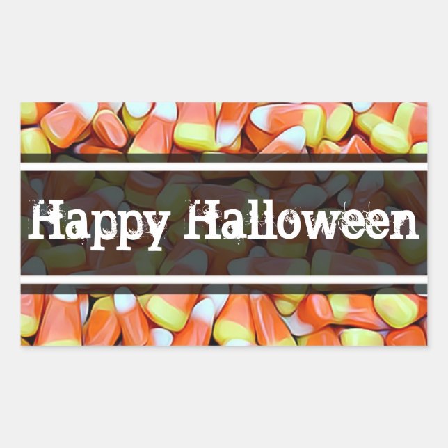 Candy Corn Happy Halloween Stickers (Front)