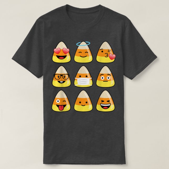 Candy Corn Icons Funny Halloween  T-Shirt (Design Front)