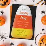 Candy Corn Kids Halloween Birthday Party Invitation<br><div class="desc">Customise the background colour,  all of the text and optional backer photo as desired for your event</div>