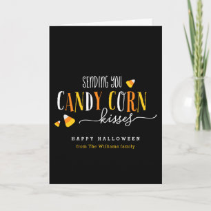 Candy Corn Kisses Halloween Holiday Card