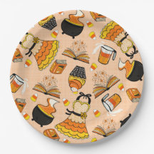 Candy Corn Magic Halloween Paper Plate