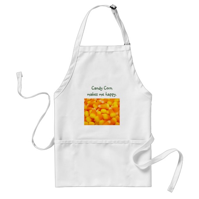 Candy Corn makes me Happy gifts aprons Holidays (Front)