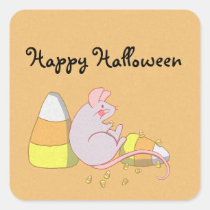 Candy Corn Mouse Square Sticker
