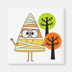 Candy Corn Mummy Halloween Magnet