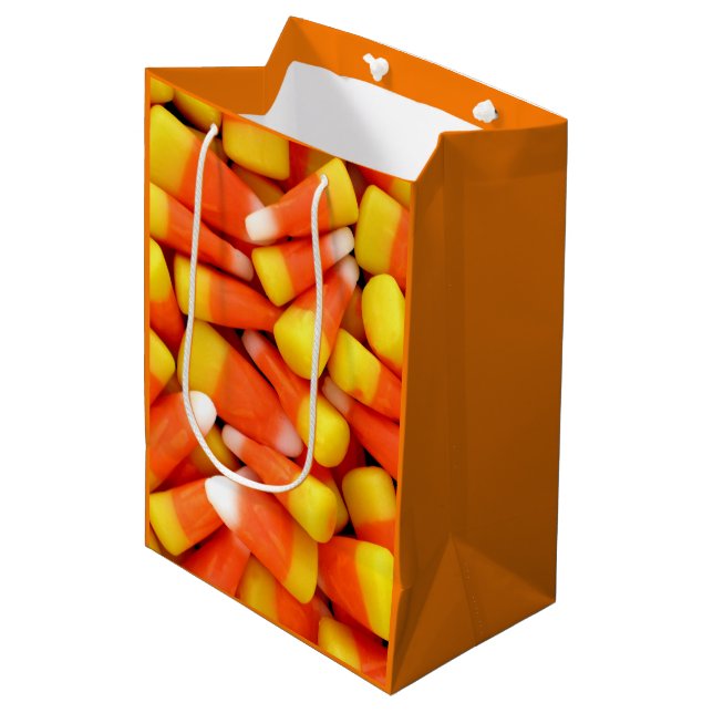 Candy Corn Orange Fun and Colourful Medium Gift Bag (Front Angled)