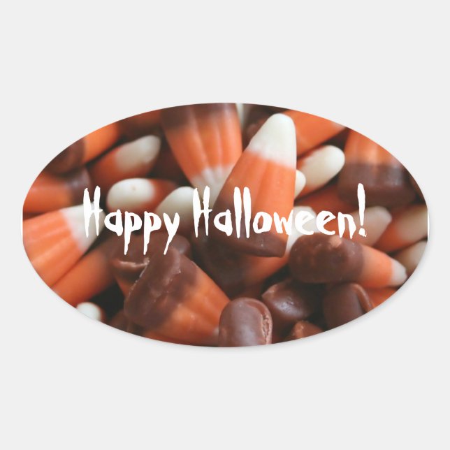 Candy Corn Oval Sticker (Front)