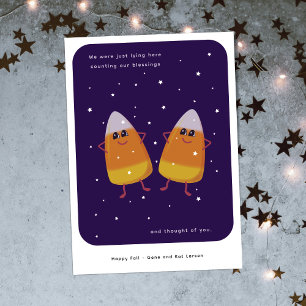 Candy Corn Pair "Counting Our Blessings" Fall Holiday Card
